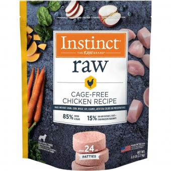 Instinct Frozen Raw Patties Grain-Free Cage-Free Chicken Recipe Dog Food