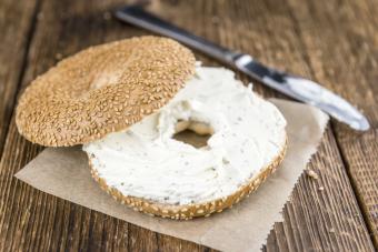 Homemade cream cheese Bagel