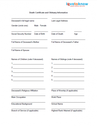 How to Plan a Funeral in 5 Steps (Printable Worksheets) | LoveToKnow