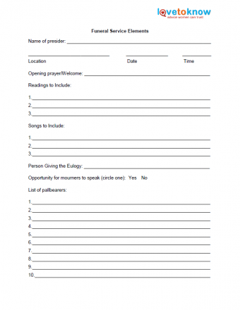 How to Plan a Funeral in 5 Steps (Printable Worksheets) | LoveToKnow