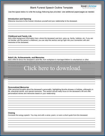 Blank eulogy template