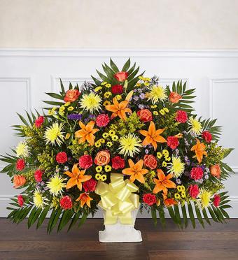 Heartfelt Tribute Floor Basket- Bright