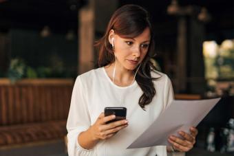 woman practicing speech for funeral