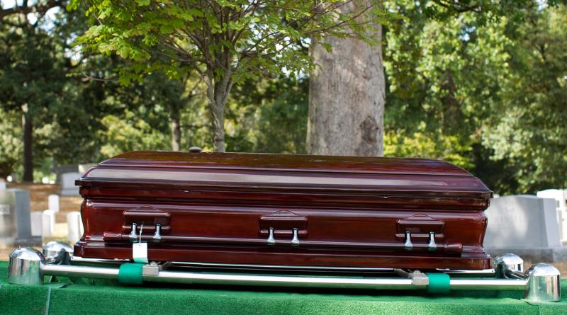 Casket at the cemetery