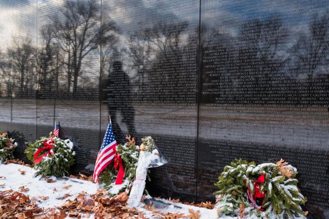 Vietnam Veteran's Memorial in Winter