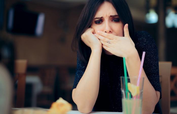 Woman with hiccups