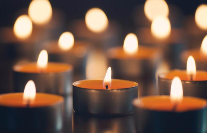 Small candles lit