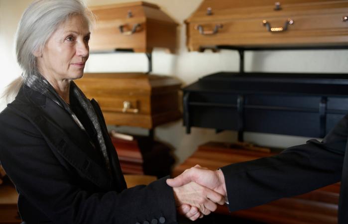 Woman with funeral director
