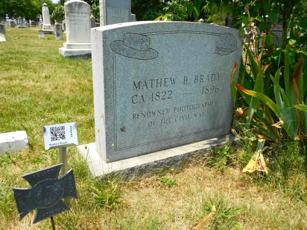 QR code marker for photographer Mathew Brady