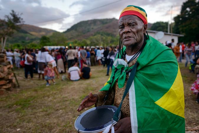 Old man during a Jamaican funeral