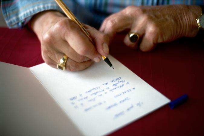 Woman writing letter