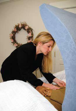 Green burial expert Elizabeth Fournier at work