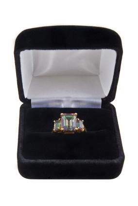 Mystic green topaz ring