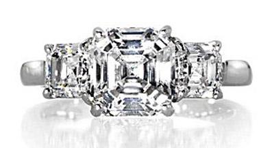 Asscher cut diamond ring, photo courtesy of David Levy
