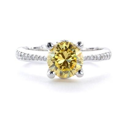 eternity band with champagne solitaire