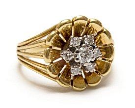 Floral figural engagement ring
