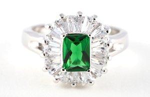 Emerald and diamond ring