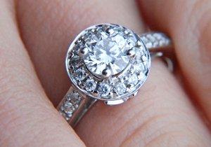 Engagement ring on hand