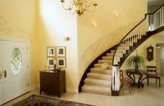 Vestíbulo y escalera con gato