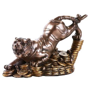 Vajilla del Pacífico Feng Shui Tigre Bronce Dorado