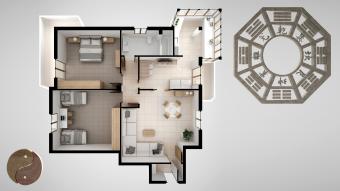 Concepto de feng shui dentro de casa