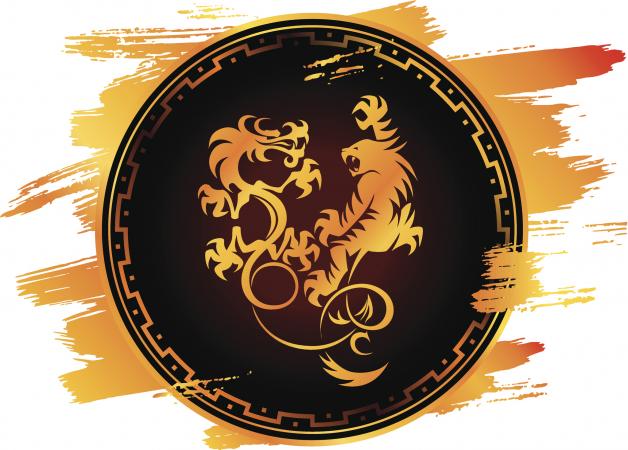 El dragón y tigre en el arte chino