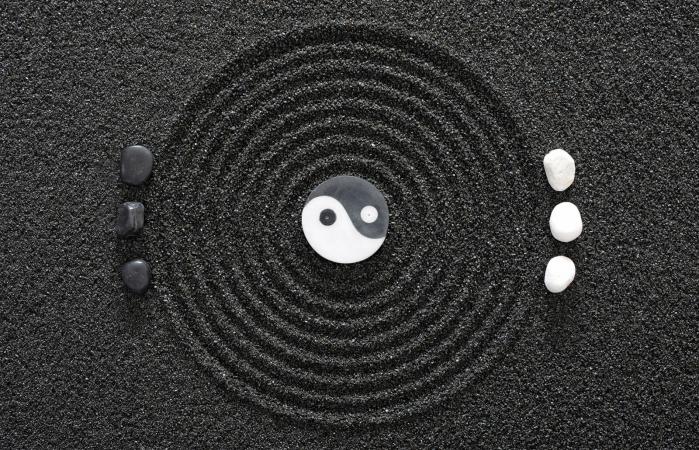 Jardín Zen yin y yang
