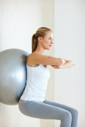 Exercise Ball Squat