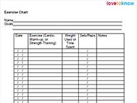 exercise printables index lovetoknow cardio exercise chart