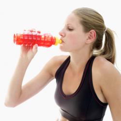 Woman drinking sports drink