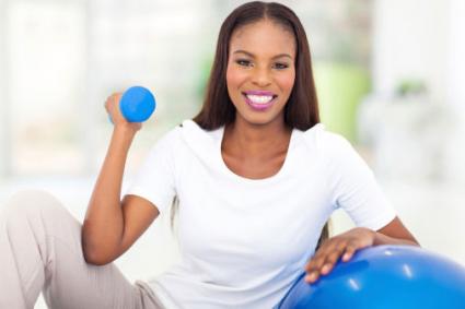 Woman doing fitness exercise