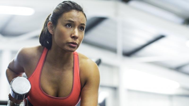 Woman lifting weights