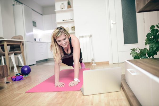 Woman doing plank exercise