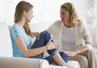 Female family members having an argument