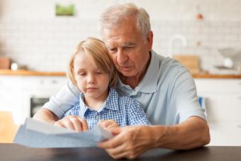 Writing letter to grandson