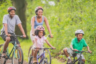 family is going on a bike ride