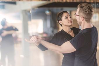 Dance couple in studio