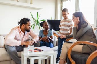 Family on a mental health therapy session