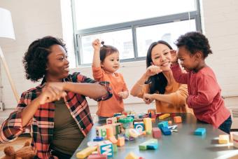 parents playing with children