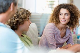 parents and son having family meeting