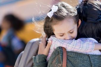 goodbye hug first day of school picture