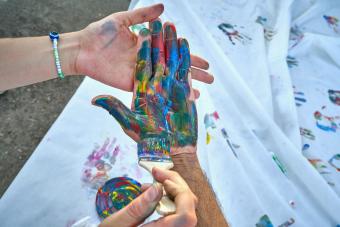 Painting trick or treat pillowcase