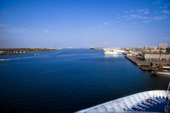 Galveston harbor view from cruise ship