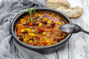 Bowl of vegetarian chili