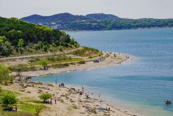 The shore of Canyon Lake, Texas