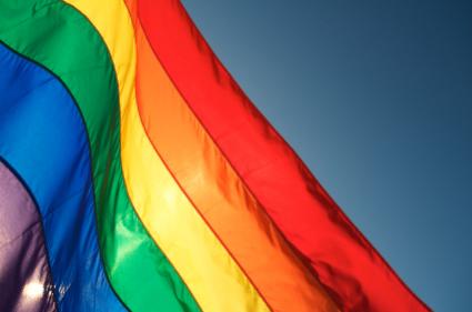 rainbow flag in sunlight