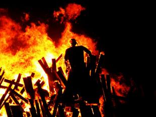 Effigy of Guy Fawkes on a Bonfire
