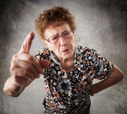Older woman scolding