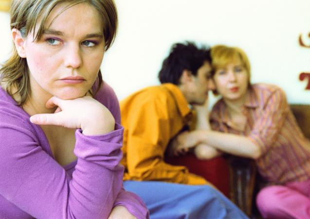 Young woman frowning
