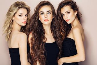 Three beautiful girls with perfect hairstyle
